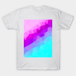 Pink, Purple and Aqua Geometric Abstract Pattern T-Shirt